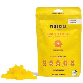 NUTRIQ Sun Vitamins - Gommes à la vitamine D pour toute la famille - 60 pièces 2 mois dapprovisionnement - végétalien sans