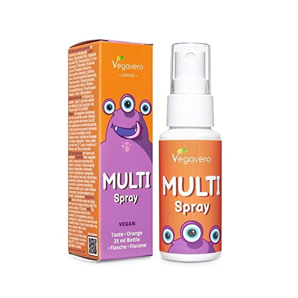 Multivitamines pour Enfants Spray Vegavero® | Sans Additifs Artificiels & Sans Sucre | Avec Toutes les Vitamines B dont B12 