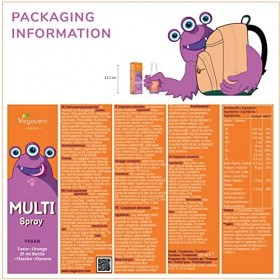 Multivitamines pour Enfants Spray Vegavero® | Sans Additifs Artificiels & Sans Sucre | Avec Toutes les Vitamines B dont B12 