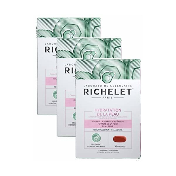 RICHELET Hydratation de la Peau - Lot de 3 Boites de 30 capsules 0.17 kg