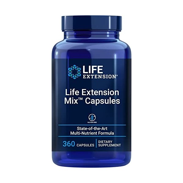 Life Extension, Multivitamin Mix, 360 Capsules, Testé en Laboratoire, Sans Gluten, Sans Soja, Sans OGM