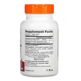 Doctors Best High Absorption CoQ10 avec BioPerine, 600 mg - 60 vcaps, santé cardiaque et soutien énergétique