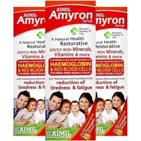 LOGY Amyron Sirop multivitamines pour homme et femme avec 34 ingrédients | Réduit la fatigue et la fatigue | Améliore le taux