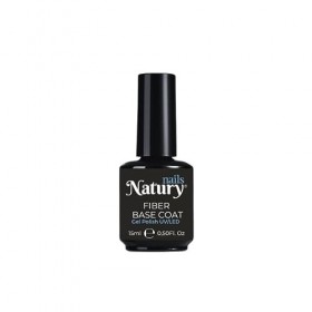 Natury Nails Fiber Base Coat Gel Polish UV/LED 12 FREE Vernis à ongles semi-permanent 15 ml. Cruelty Free & Vegan