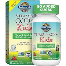 Garden of Life Complément multivitaminé végétarien pour enfants, Vitamin Code Kids à mâcher pour aliments entiers crus avec p