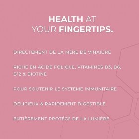 NUTRIQ Apple Cider Vinegar Gommes vitaminées pour adultes - au vinaigre de cidre de pomme cru - 60 pièces approvisionnement 