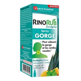 Forté Pharma - RinoRub Spray Gorge| Complément alimentaire Gorge - Maux de gorge, Gorge irritée, Cordes vocales | Huile essen