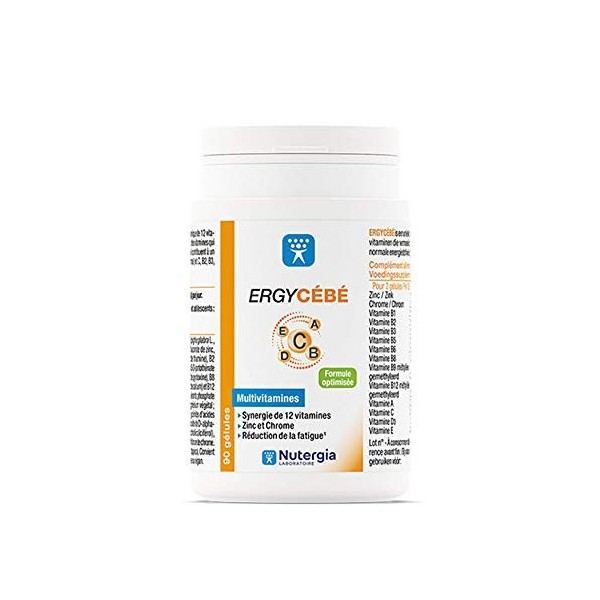 Nutergia – Multivitamines – Fatigue, baisse de tonus, besoin d’apport en vitamines – Complément alimentaire – 90 Gélules – Fa