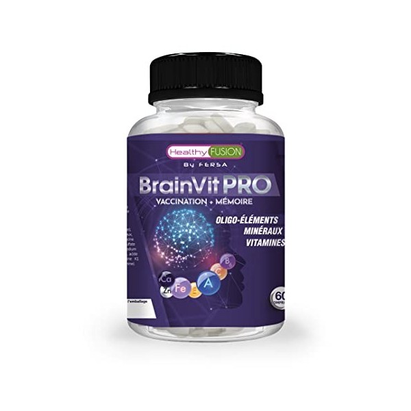 Healthy Fusion Booster de mémoire et de concentration | Multivitamines, minéraux et oligo-éléments | Renforce vos défenses | 