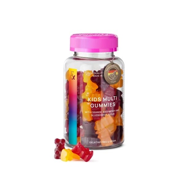 Multi-Vitamines Enfants - Sans Sucre - Multivitamines Gummies pour Enfants et Adults - Nutriments Essentiels - 60 portions - 