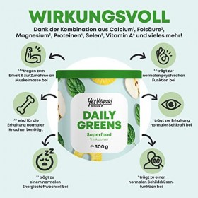 Daily Greens Superfood Powder 300 g Alternative to Athletic Greens I, Vitamins, Minerals, Vegan Protein and Fibre, Smoothie