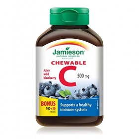 Jamieson Vitamin C 500mg Chewable - Blueberry Format 100+20 Tablets