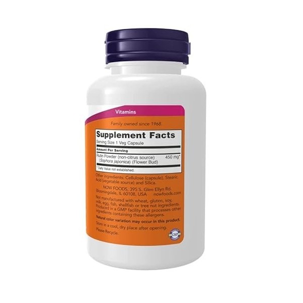 NOW Foods Rutine, 450 mg - 100 gélules