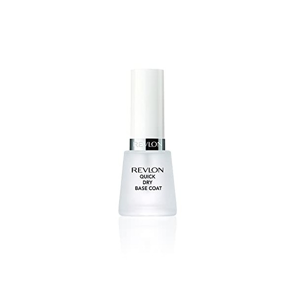 Soin des ongles Revlon Quick Dry Base Coat Base à séchage rapide , fixe la couleur durablement sans sécailler, 15 ml