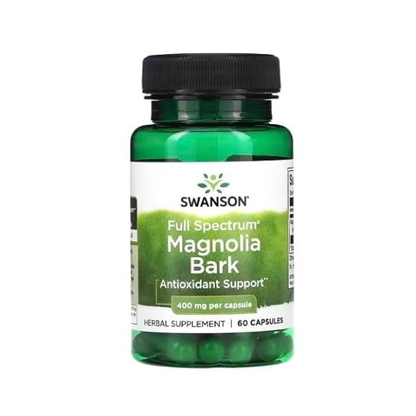 Swanson Full Spectrum Magnolia Bark, 400 mg – 60 caps, soutien naturel pour la détente et le bien-être