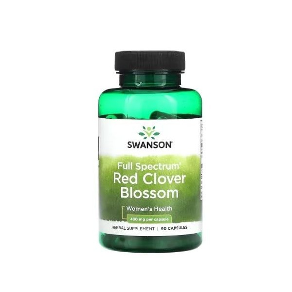 Swanson Red Clover Blossom, 430 mg, 90 caps, soutien naturel pour les femmes et antioxydants