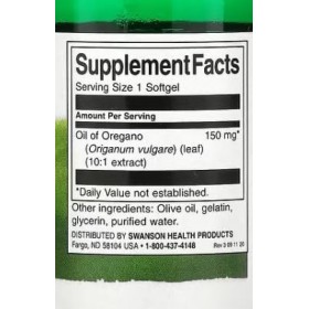 Swanson Huile dorigan 10:1 Extract, 120 Softgels, Soutien immunitaire naturel et propriétés antimicrobiennes