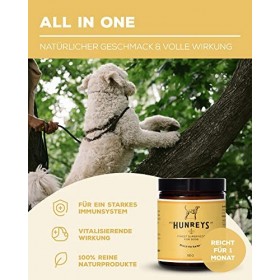 Hunreys - Vitamines pour chien - Multivitamines - 90 g - En poudre - Paquet mensuel de vitamines pour chiens - Complément ali