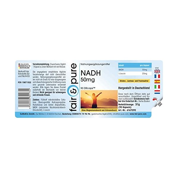 Fair & Pure® - NADH 50mg - végan - 90 DRcaps™