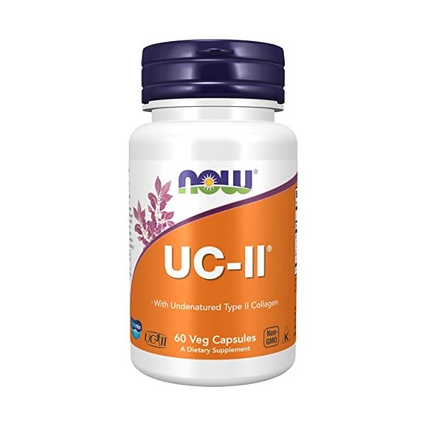 Now Foods, UC-II Collagène de Type 2 , avec Minéraux, 60 Capsules, Testé en Laboratoire, Sans Gluten, Sans Soja, Sans OGM