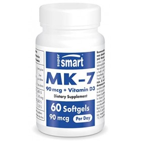 Vitamine K2 - MK-7 + Vitamin D3 Menaquinone 7 - Augmente jusqu’à 8 fois les taux de Vitamine K - Contribue à la Santé Osseu