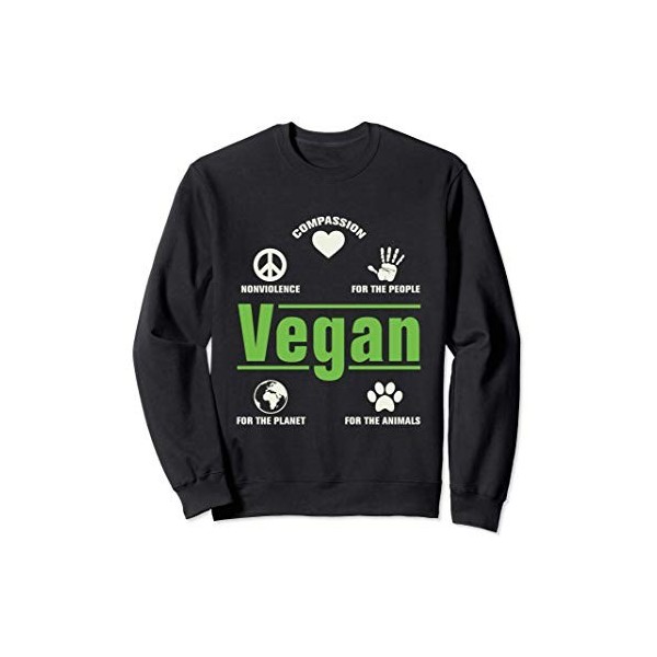 Vegan Healthy Peaceful Vegetarian Sweatshirt