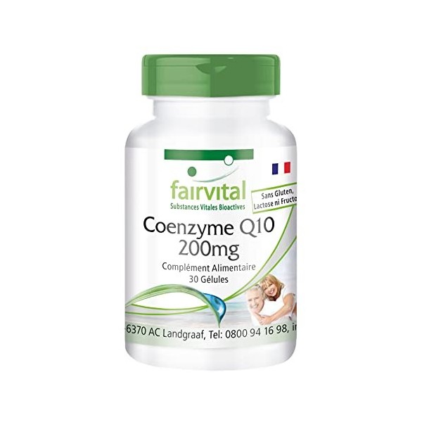 Fairvital | Co-enzyme Q10 200mg VEGAN - Fortement dosé - 30 caps - ubiquinone