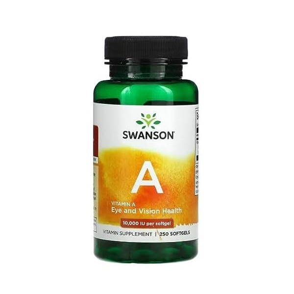 Swanson Vitamine A, 10 000 UI, 250 Softgels, Soutien pour la santé oculaire et le système immunitaire