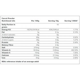 Poudre de Carotte - 250g Qualité assurée 