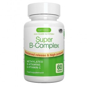 Super B-Complex - Vitamines du Complexe B à Haute Absorption avec Folate. Energie et Vitalité, Libération Prolongée, Végétali