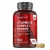 Vitamine B Complex, 365 Comprimés Vegan 1 An - Vitamine C, B1, B2, B3, B5, B6, B7 Biotine , B9 Acide Folique , B12 - Pour