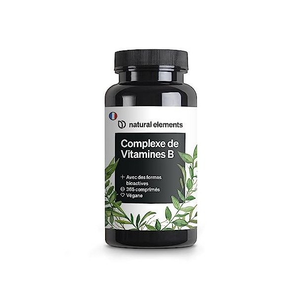 Vitamine B Complex – 365 comprimés pour 12 mois – matière première premium Quatrefolic® – avec formes bioactives et 2 cofacte...