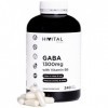 GABA 1300 mg avec Vitamine B6. 240 gélules végétaliennes pour 4 mois. Lacide Gamma Amino Butyrique avec la Vitamine B6 aide 
