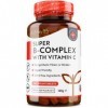 Complexe de vitamines B très puissant avec vitamine C - Super complexe de vitamines B 365 comprimés végétaliens - 8 vitamines