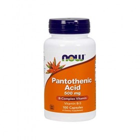 Now 500 mg Acide Pantothénique 100 Gélules