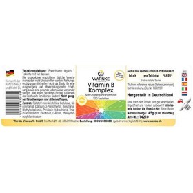 Complexe de vitamines B - hautement dosé - avec 200μg de biotine & 150μg dacide folique - contient toutes les vitamines B - 