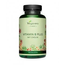 Vitamine B Complex Vegavero® | Sans Additifs | 180 Comprimés à Fort Dosage | Avec 8 Vitamines B dont B12, Biotine, Niacine, 