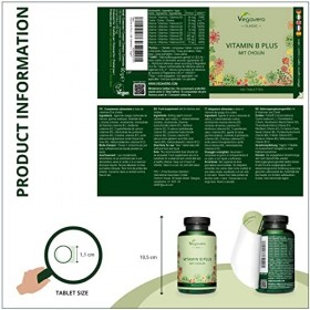 Vitamine B Complex Vegavero® | Sans Additifs | 180 Comprimés à Fort Dosage | Avec 8 Vitamines B dont B12, Biotine, Niacine, 