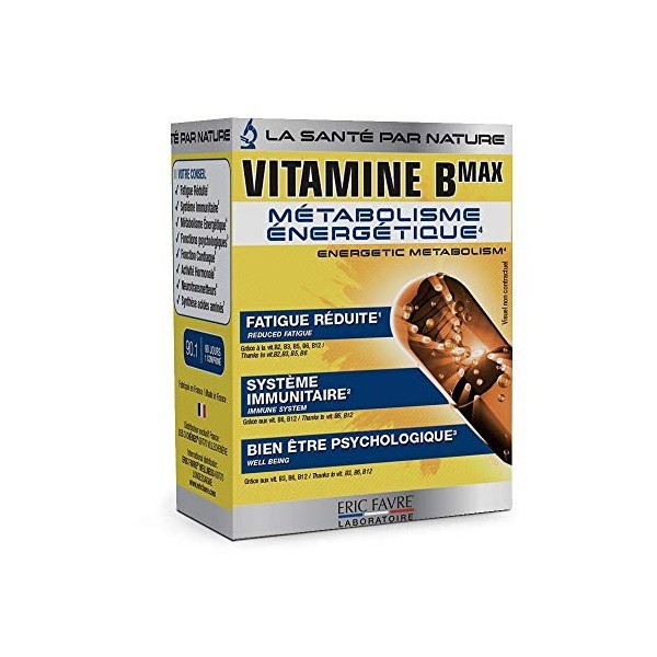 VITAMINE B COMPLEX B Maxx - Hautement Dosé - Vitamine B1, B2, B3, B5, B6, B7, B9, B12 - Système Immunitaire, Réduction de la 