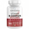 Bandini® Vitamin B Complex 180 comprimés - Vitamines B à dosage élevé - B1, B2, B3 niacine , B5, B6, B8 biotine , B9 acide