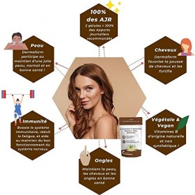 Vitamine B Complex de 8 Vitamines B Naturelles de Quinoa Germé Bio + Zinc Vegan Sans Gluten - Sans Vitamines de Synthèse - Ha