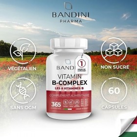 Bandini® Vitamin B Complex 365 comprimés - Couverture 1 an - Vitamines du groupe B à dosage élevé - B1, B2, B3, B5, B6, B8 b