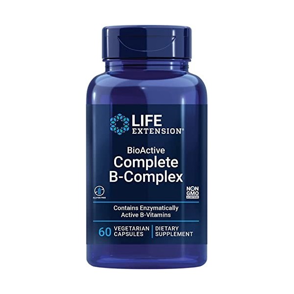 Life Extension, BioActive Complete B-Complex Complexe Complet de Vitamines B , 60 Capsules végétaliennes, Testé en Laboratoi