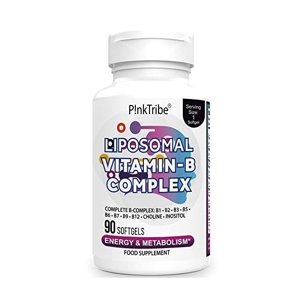 Complexe de Vitamine B, Vitamine B Complex Liposomales - 9 Vitamines B Méthylées pour Une Absorption Facile, Fourniture de 90