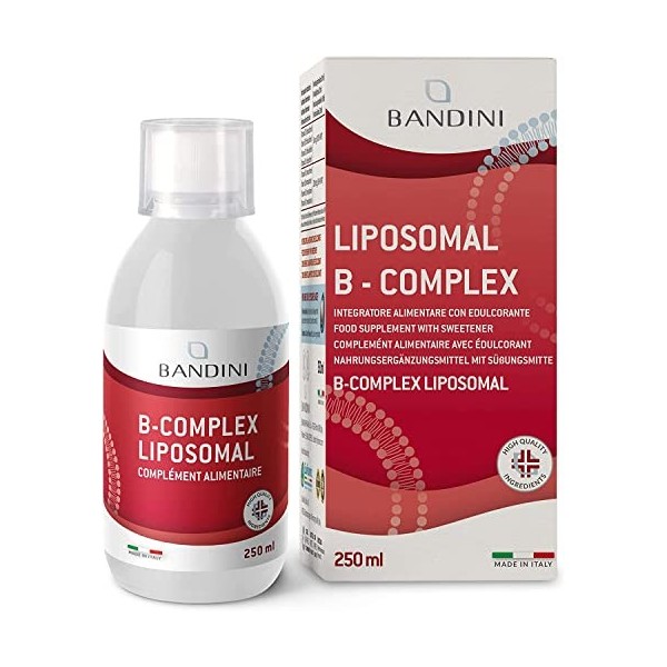 Bandini® Vitamine B Complex Liposomal Liquide 250 ml - Vitamines du groupe B à dosage élevé - B1, B2, B3, B5, B6, B7, B9, B12