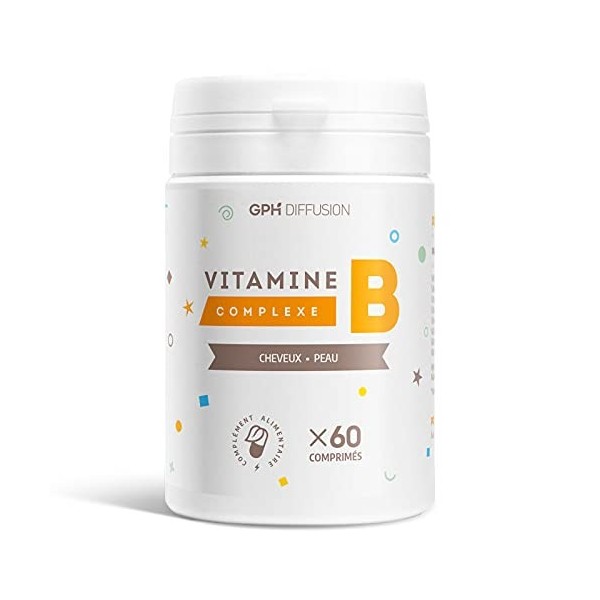 Vitamines B Complexe - 60 Comprimés – Cheveux - Peau - GPH DIFFUSION