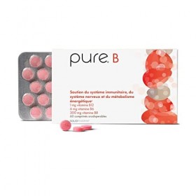 Pure B – 60 Comprimés Hautement Dosés Vitamine B – Comprimés Véganes – Complément Alimentaire pour la Fatigue et le Renforcem