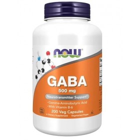 NOW Foods GABA avec vitamine B6 500 mg - 200 gélules