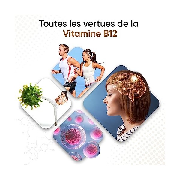 Vitamine B12 Vegan 1000 mcg, 400 Comprimés + 1 An - B12 Méthylcobalamine Biodisponible - Pour lÉnergie, lImmunité et la F