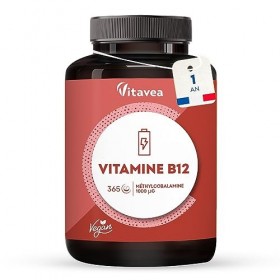 Vitamine B12 1000 µg Vegan - Complément Alimentaire Immunité, Fatigue, Énergie, Équilibre nerveux - 100% Méthylcobalamine Hau